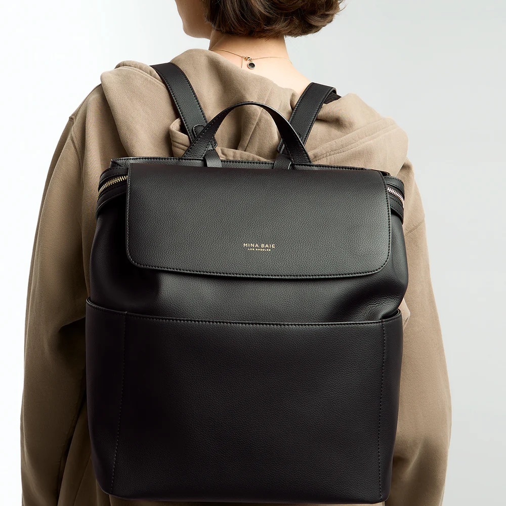MINA BAIE Black (Vegan) diaper bag